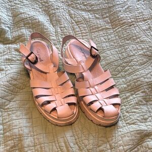 White Free People Fisherman Platform Sandals